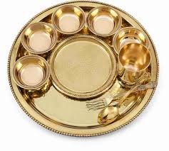 Brass thali set