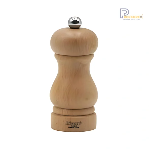 Bisetti Roma Series Pepper Mill â€“ 13 cm (Natural Wood) | Compact & Timeless