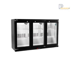 Hoshizaki 3-Door Back Bar Cooler – Modern Black Design, 1350mm Width, 302L Capacity