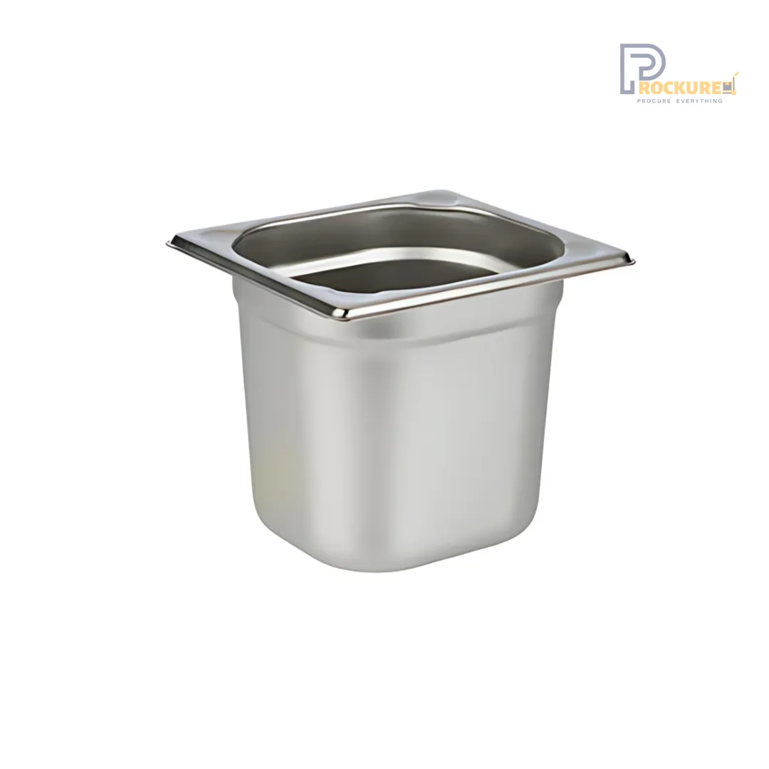 Stainless Steel 304 GN Pans 1/6 – 150mm Deep | 2.2L Heavy-Duty GN Pan